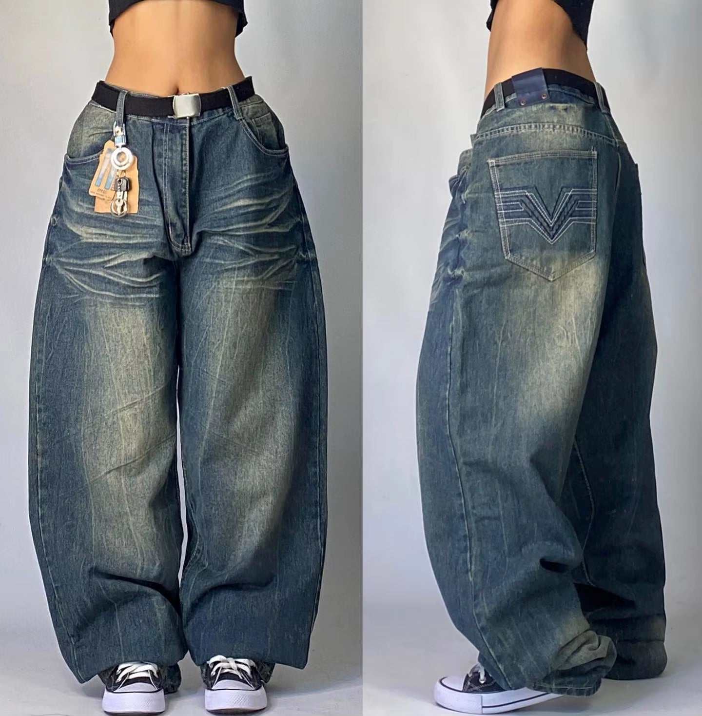 Streetwear New Fashion Oversized Print Baggy Jeans Y2K Harajuku Hip - Hop Vintage Pop Gothic High Waist Wide - Leg Pants Trousers - AMIR BAGS INDIA PRIVATE LIMITED