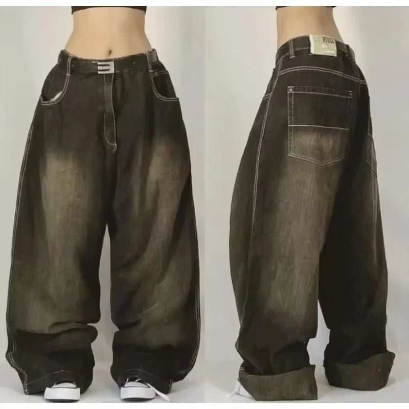 Streetwear New Fashion Oversized Print Baggy Jeans Y2K Harajuku Hip - Hop Vintage Pop Gothic High Waist Wide - Leg Pants Trousers - AMIR BAGS INDIA PRIVATE LIMITED