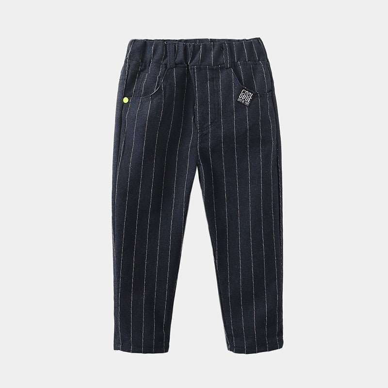 Striped Trousers Boys Kids Kids Elastic Waist Casual Pants - AMIR BAGS INDIA PRIVATE LIMITED