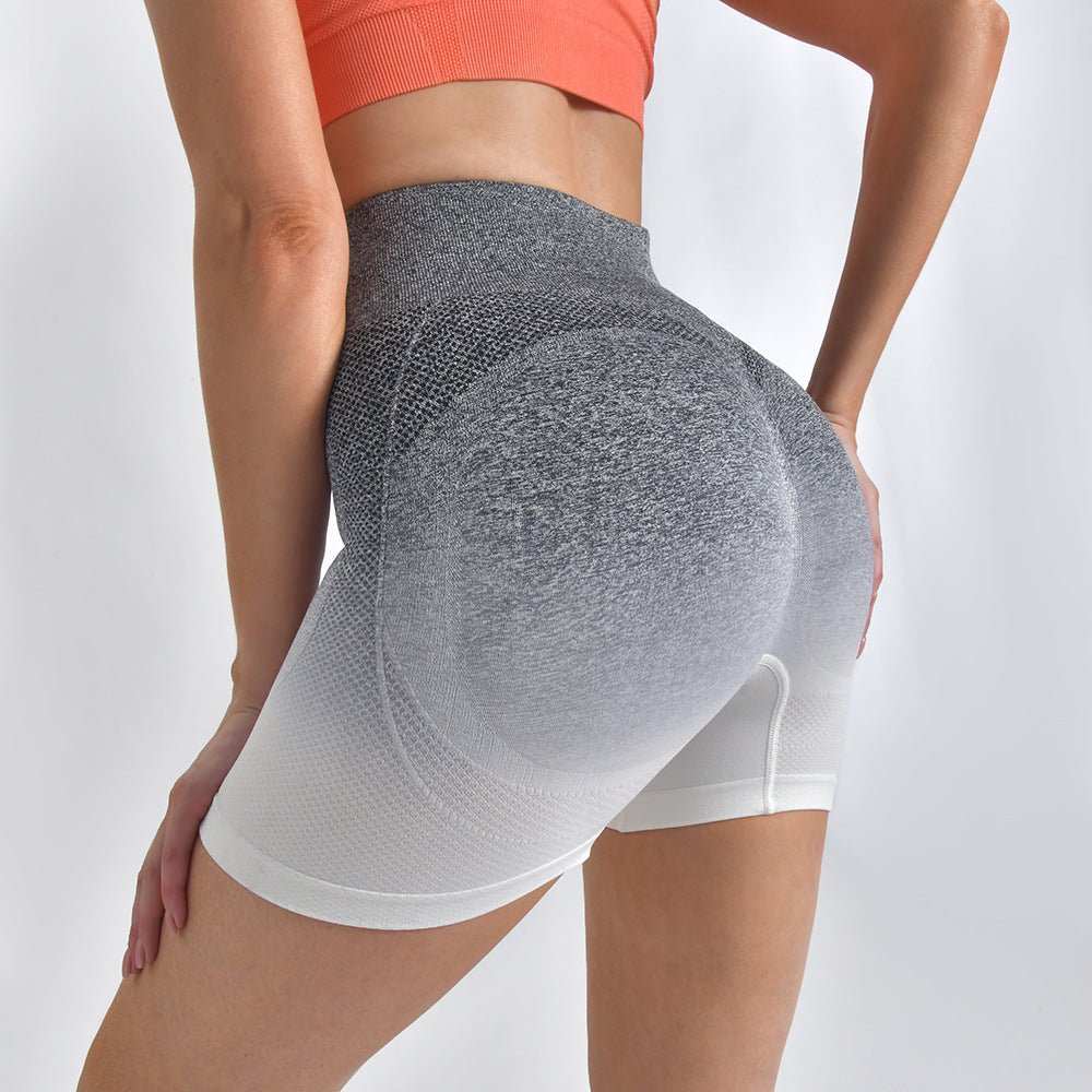 Striped Yoga Shorts High Waist Hip - lifting Tight Pants For Women Running Fitness Sports Leggings - AMIR BAGS INDIA PRIVATE LIMITED