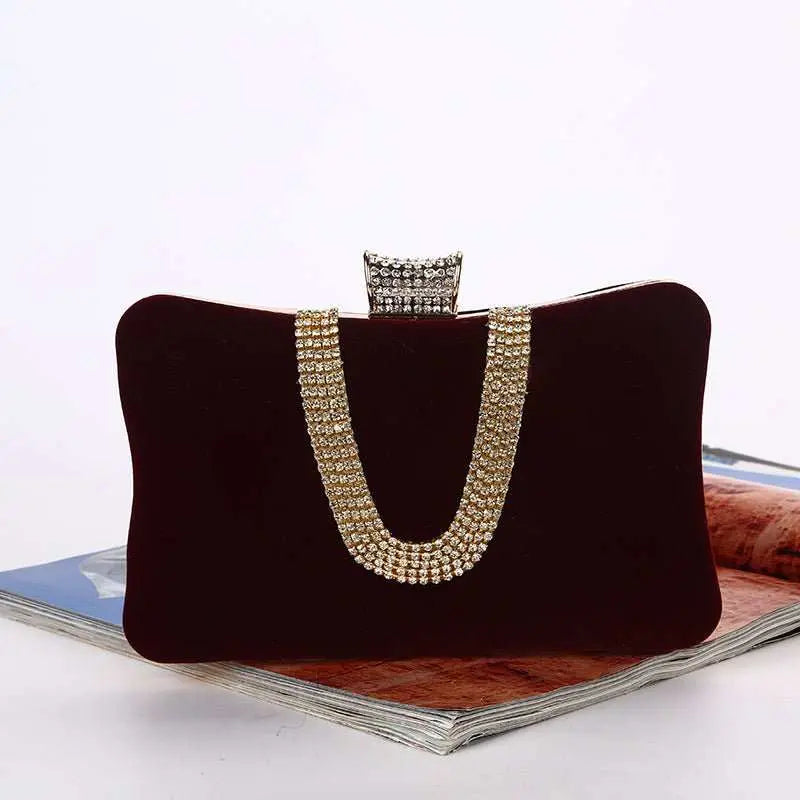 Suede European And American Food Bag U - shaped Diamond - AMIR BAGS INDIA PRIVATE LIMITED