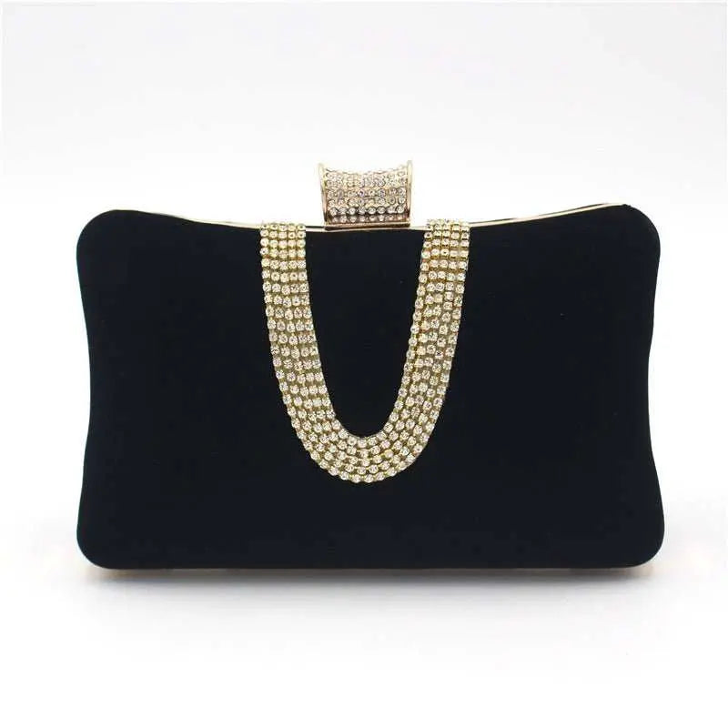 Suede European And American Food Bag U - shaped Diamond - AMIR BAGS INDIA PRIVATE LIMITED