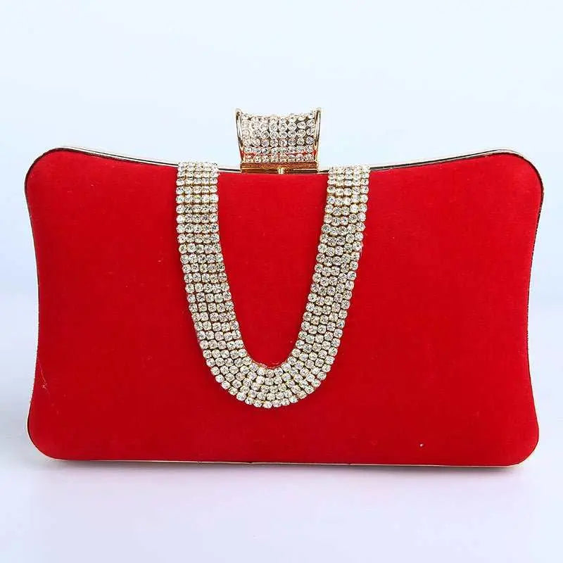 Suede European And American Food Bag U - shaped Diamond - AMIR BAGS INDIA PRIVATE LIMITED