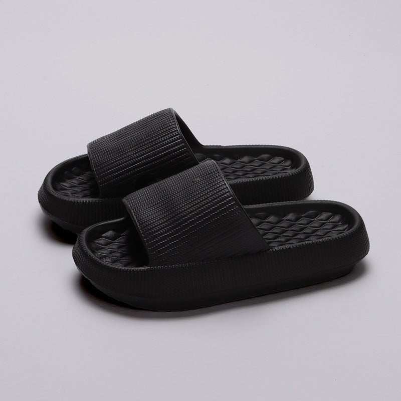 Summer EVA Slippers Solid Color Rhombus Stripe Anti - slip Slippers New Women's Home Shoes - AMIR BAGS INDIA PRIVATE LIMITED
