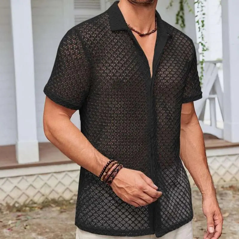Summer Mesh Short Sleeve Shirt Fashion Solid Color Lapel Shirt Tops BeOverview:Unique design, stylish and beautiful.Good material, comfortable wear.A variety of colors, any choice.Product information:Color: Milky White, white, black StDropshipmanAMIR BAGS INDIA PRIVATE LIMITEDnull