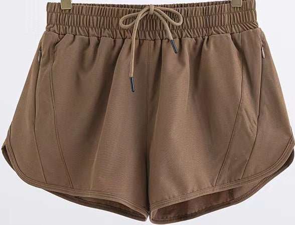 Summer Sports Shorts With Zipper Pockets Breathable Loose Anti - exposure Outdoor Running Fitness Pants For Womens Clothing - AMIR BAGS INDIA PRIVATE LIMITED