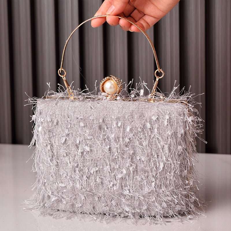 Tassel Handbags Women Dress Party Evening Bag Fashion Luxury Designer Square Bags Crossbody Shoulder Bag Ladies - AMIR BAGS INDIA PRIVATE LIMITED