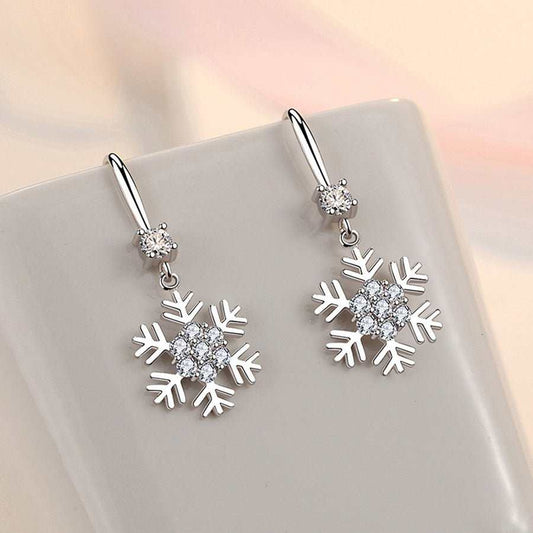 Temperament Snowflake Earrings With Rhinestones Fashion Personalized Christmas Earrings For Women Jewelry - AMIR BAGS INDIA PRIVATE LIMITED