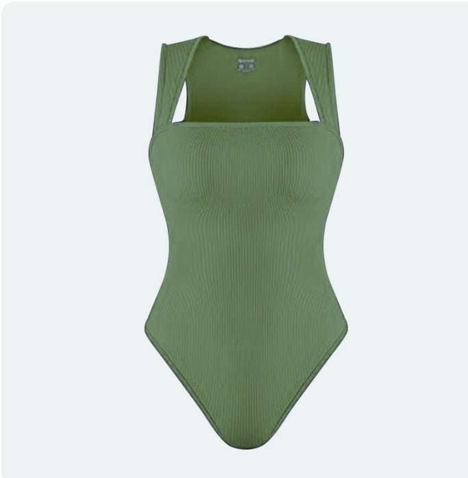Thread Square Neck Jumpsuit Sleeveless Slim Fit Tank Top Summer Shapewear - AMIR BAGS INDIA PRIVATE LIMITED