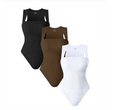 Thread Square Neck Jumpsuit Sleeveless Slim Fit Tank Top Summer Shapewear - AMIR BAGS INDIA PRIVATE LIMITED