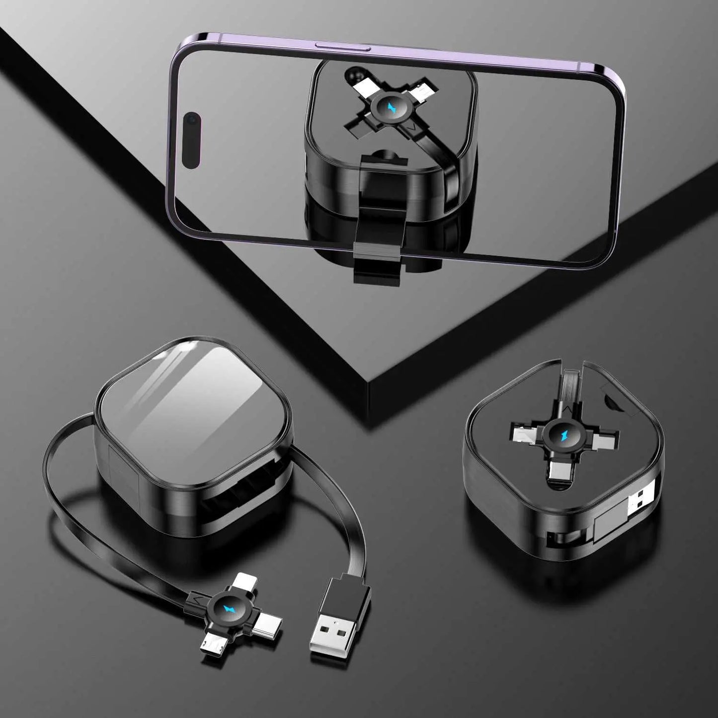 Three-in-one Bracket Telescopic Data CableProduct information:Features: fast chargeInterface: Mini USB,Lightning,Micro USB,TYPE-CLength: 1-2mMaterial: PC ABSColor classification: Black White Pink Yellow GreeDropshipmanAMIR BAGS INDIA PRIVATE LIMITEDnull