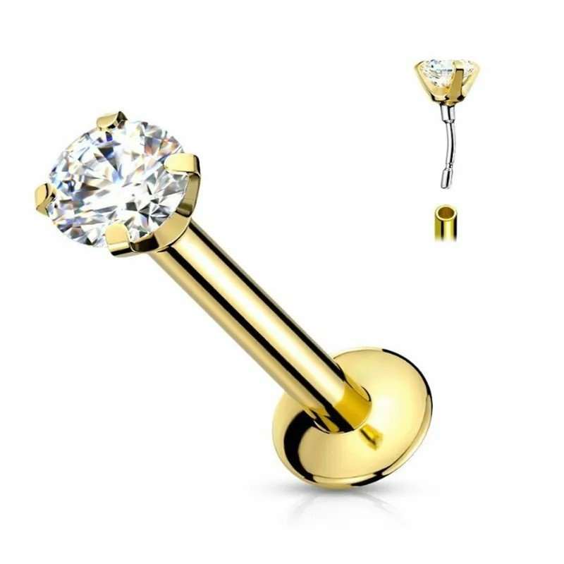 Titanium Steel Direct Plug - in European And American Shiny Zircon Labret - AMIR BAGS INDIA PRIVATE LIMITED