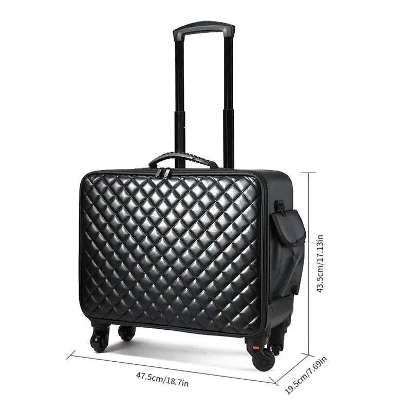 Travel Makeup Artist Bag Luggage Cosmetic Brush Storage with Wheels Beauty Tool Organizer Rolling Suitcase for Artists - AMIR BAGS INDIA PRIVATE LIMITED