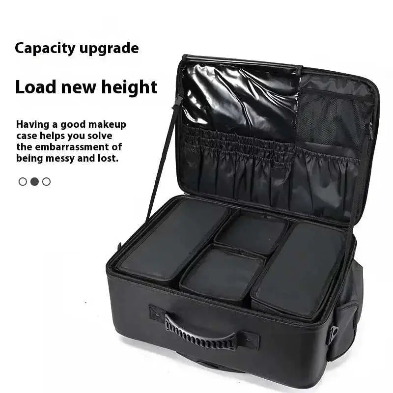 Travel Makeup Artist Bag Luggage Cosmetic Brush Storage with Wheels Beauty Tool Organizer Rolling Suitcase for Artists - AMIR BAGS INDIA PRIVATE LIMITED
