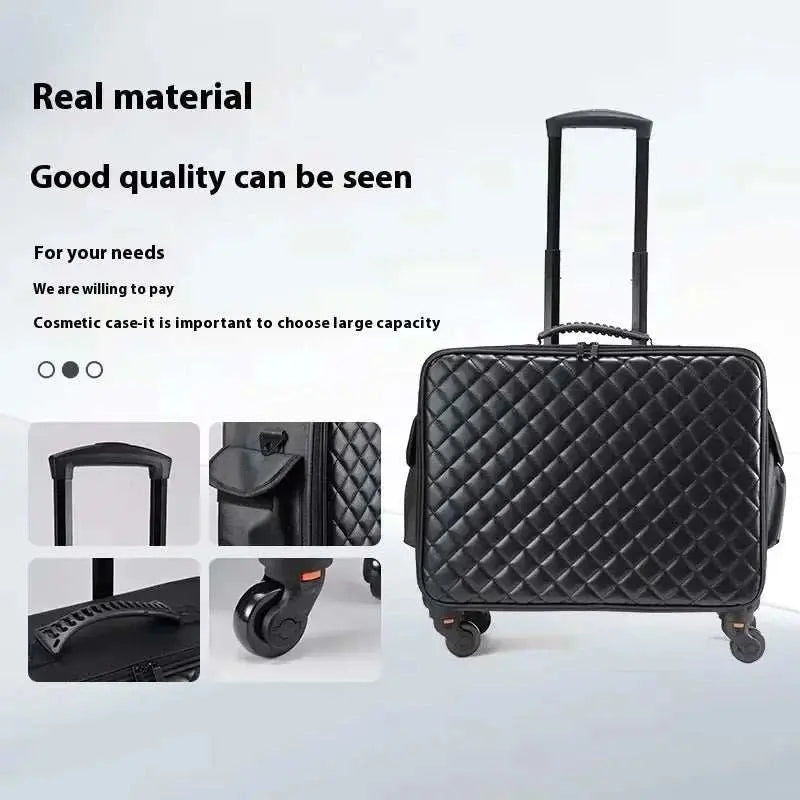 Travel Makeup Artist Bag Luggage Cosmetic Brush Storage with Wheels Beauty Tool Organizer Rolling Suitcase for Artists - AMIR BAGS INDIA PRIVATE LIMITED