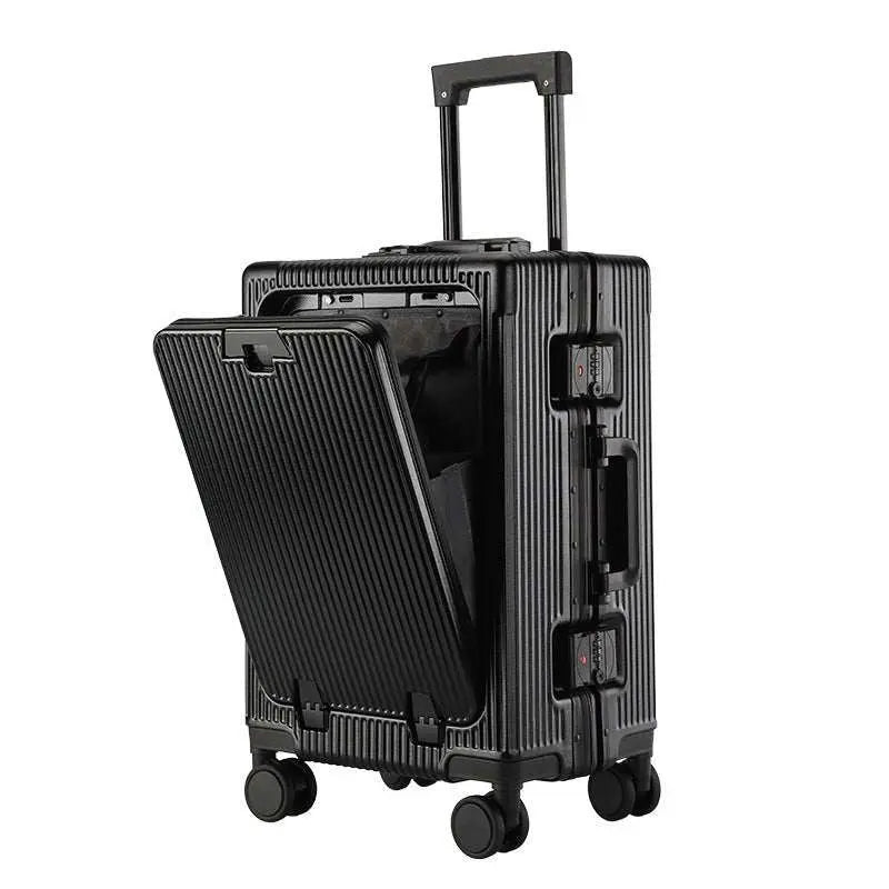 Trolley Aluminum Frame Large Capacity Front Opening Luggage - AMIR BAGS INDIA PRIVATE LIMITED
