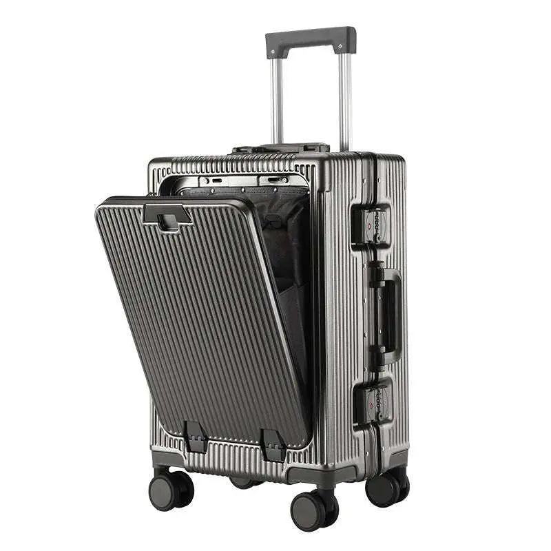 Trolley Aluminum Frame Large Capacity Front Opening Luggage - AMIR BAGS INDIA PRIVATE LIMITED