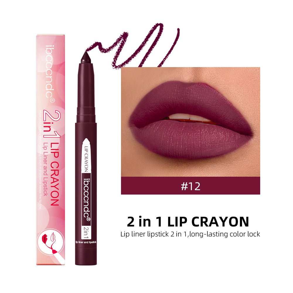 Two - in - one Lip Liner Long Lasting Waterproof Matte - AMIR BAGS INDIA PRIVATE LIMITED