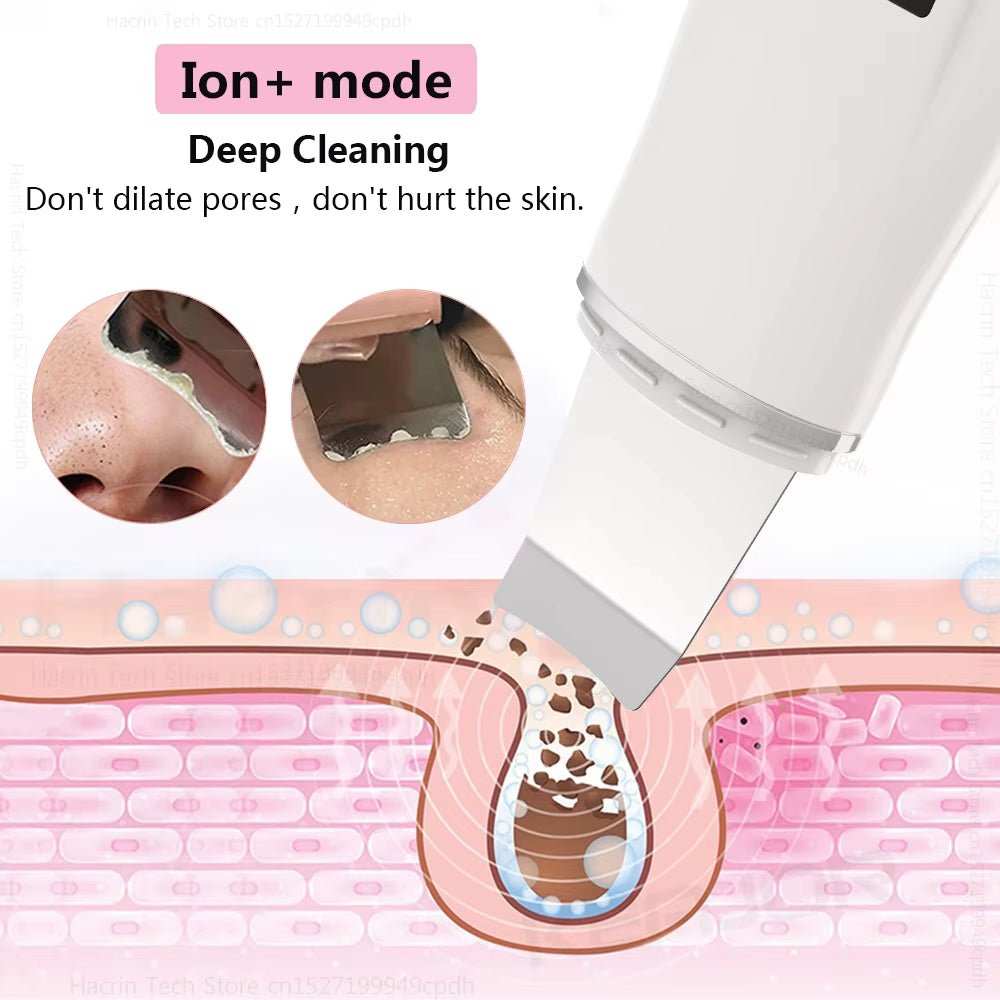 Ultrasonic Face Scrubber Facial Peeling Skin Scrubber Deep Facial Cleaning Spatula Acne Pore Ultrasonic Scrubber Facial Cleanser - AMIR BAGS INDIA PRIVATE LIMITED