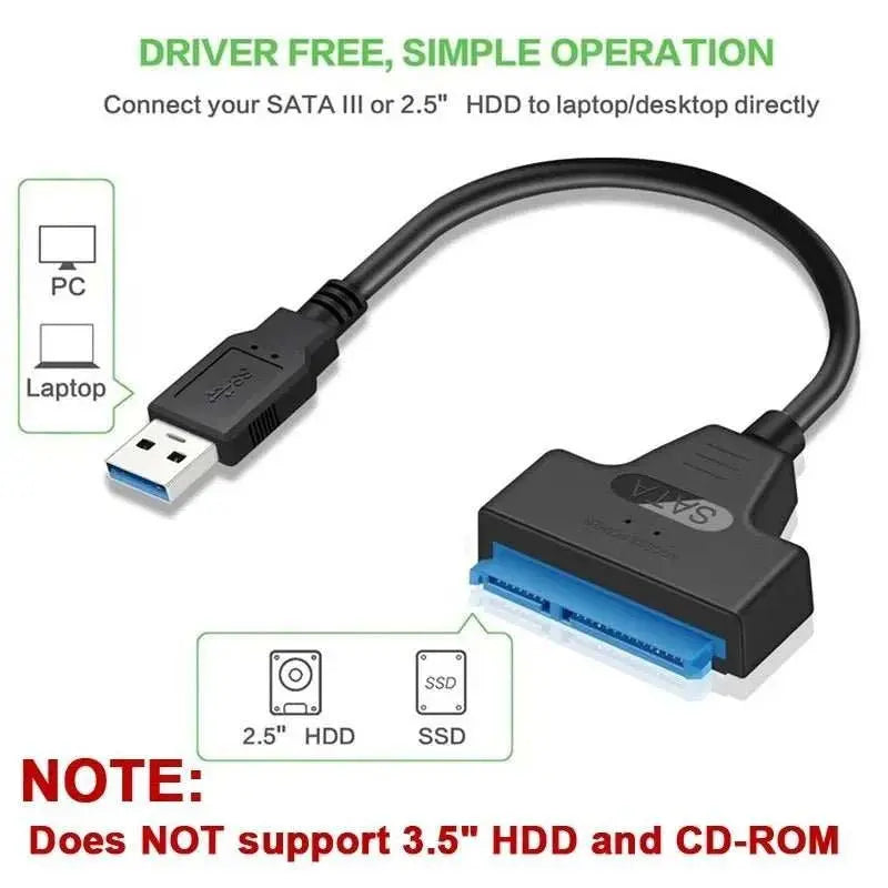 USB 3.0 TO SATA 2.5 Inch SSD HDD Hard Drive Adapter For Laptop Desktop Computer Sata to USB Hard Drive Expansion Adapter - AMIR BAGS INDIA PRIVATE LIMITED