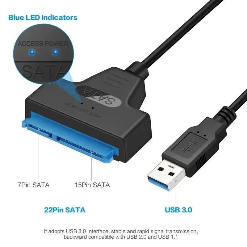 USB 3.0 TO SATA 2.5 Inch SSD HDD Hard Drive Adapter For Laptop Desktop Computer Sata to USB Hard Drive Expansion Adapter - AMIR BAGS INDIA PRIVATE LIMITED