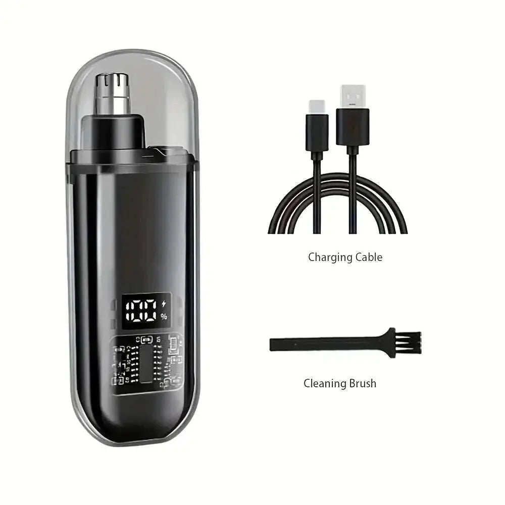 USB Rechargeable Nose & Ear Hair Trimmer for Men, Portable Mini Compact Design with Fast Charge, Electric Grooming Kit - AMIR BAGS INDIA PRIVATE LIMITED