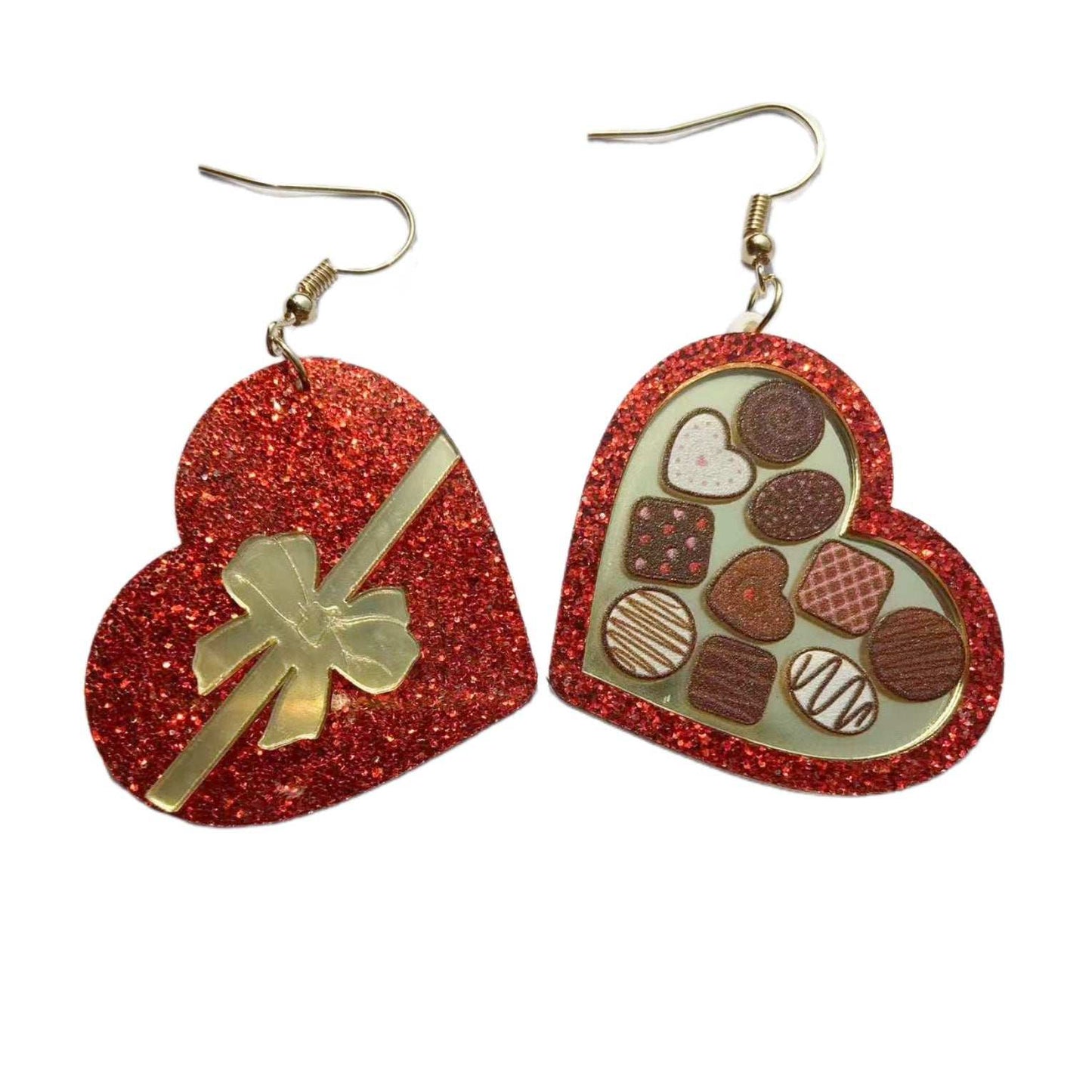 Valentine's Day Red Gift Box Heart Earrings For Women Romantic You Make ME Melt Ice Cream Acrylic Drop Earring Designer Jewelry - AMIR BAGS INDIA PRIVATE LIMITED