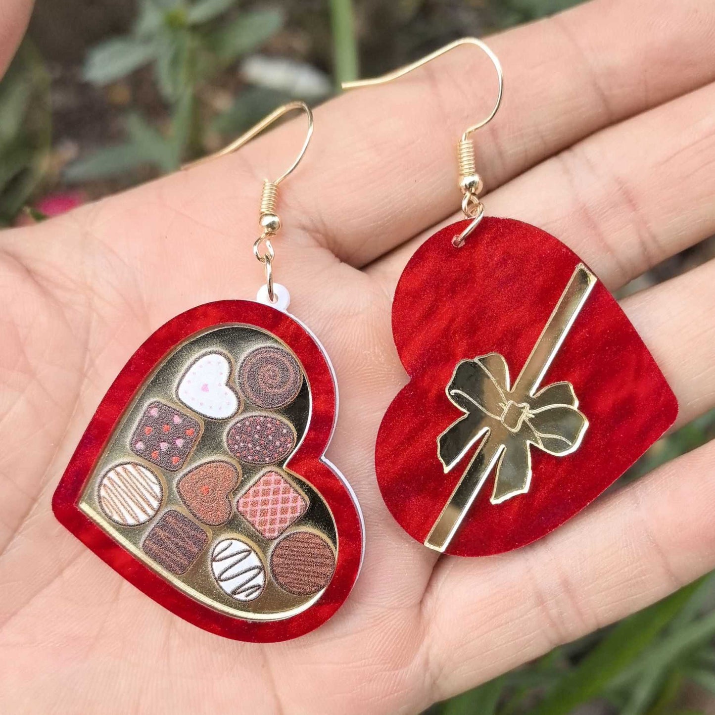 Valentine's Day Red Gift Box Heart Earrings For Women Romantic You Make ME Melt Ice Cream Acrylic Drop Earring Designer Jewelry - AMIR BAGS INDIA PRIVATE LIMITED