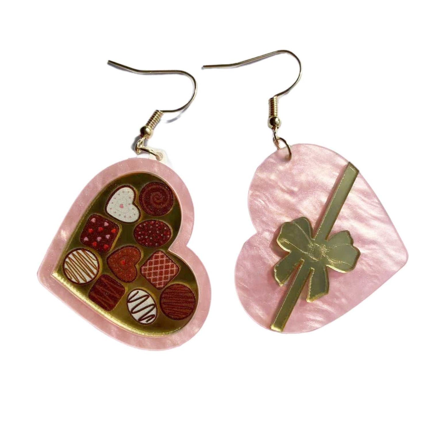 Valentine's Day Red Gift Box Heart Earrings For Women Romantic You Make ME Melt Ice Cream Acrylic Drop Earring Designer Jewelry - AMIR BAGS INDIA PRIVATE LIMITED