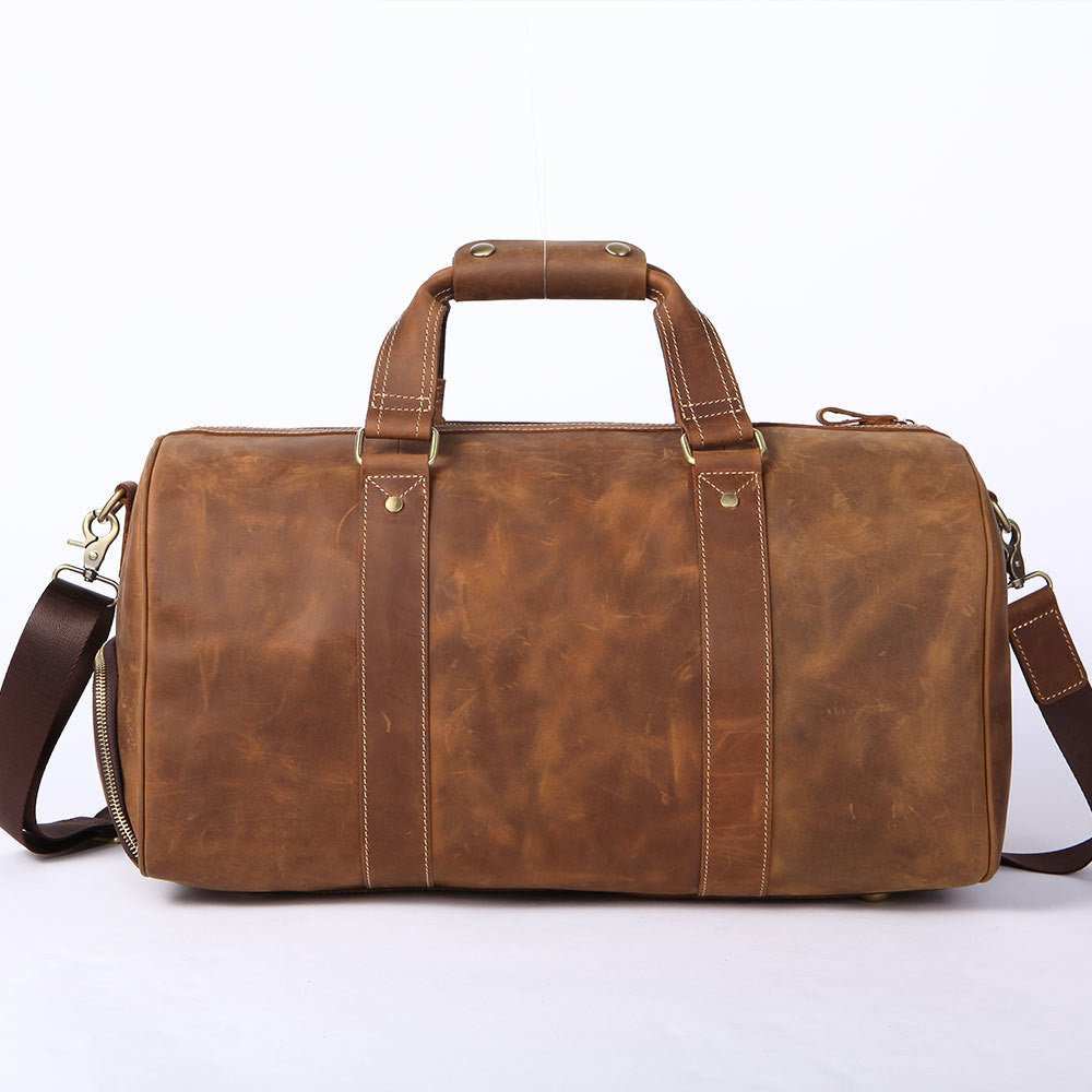 Vintage Crazy Horse Leather Men's Travel Bag - AMIR BAGS INDIA PRIVATE LIMITED