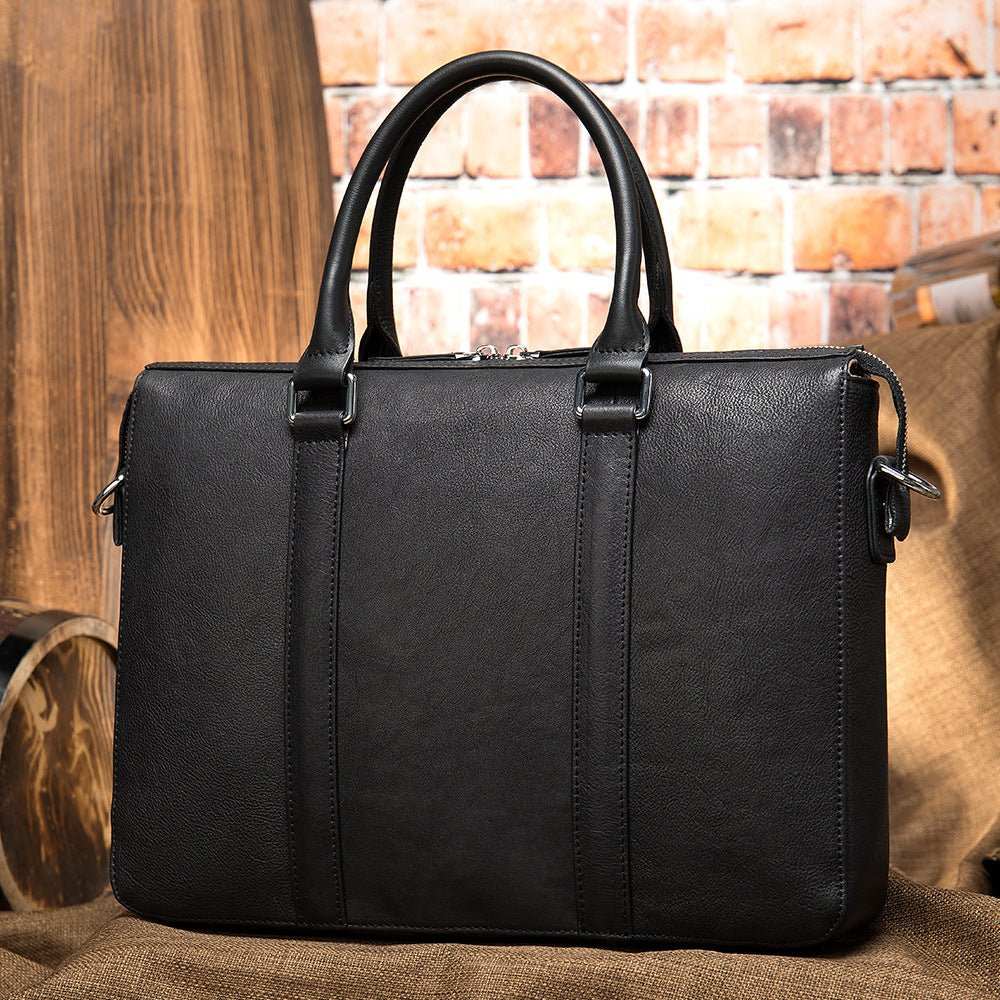 Vintage Men's Leather Briefcase Fashionable Business 14 Inch Computer Handbag - AMIR BAGS INDIA PRIVATE LIMITED