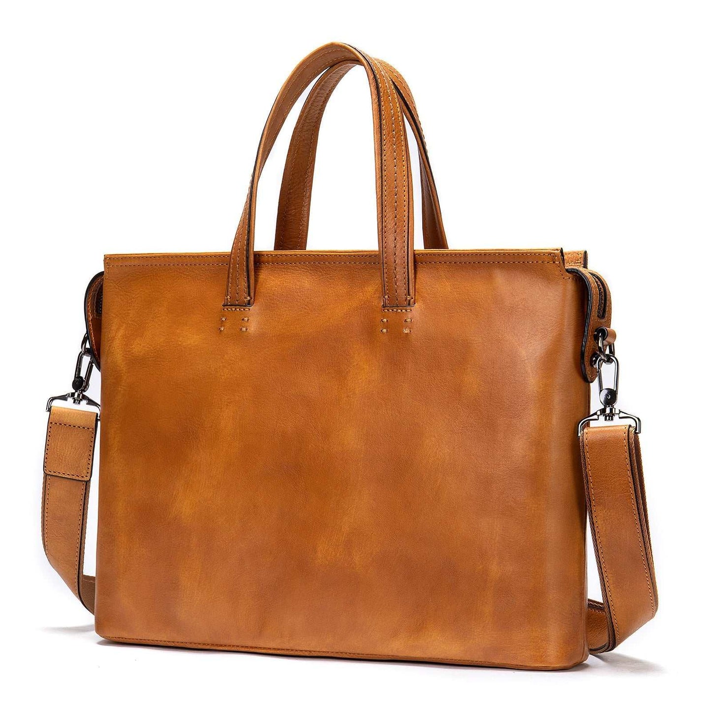 Vintage Men's Leather Briefcase Fashionable Business 14 Inch Computer Handbag - AMIR BAGS INDIA PRIVATE LIMITED