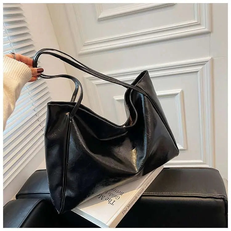 Vintage Women's Tote Bag Athletic Casual Fashion Large Capacity Leather Shoulder Bag Shopper Harajuku Simple Handbag - AMIR BAGS INDIA PRIVATE LIMITED