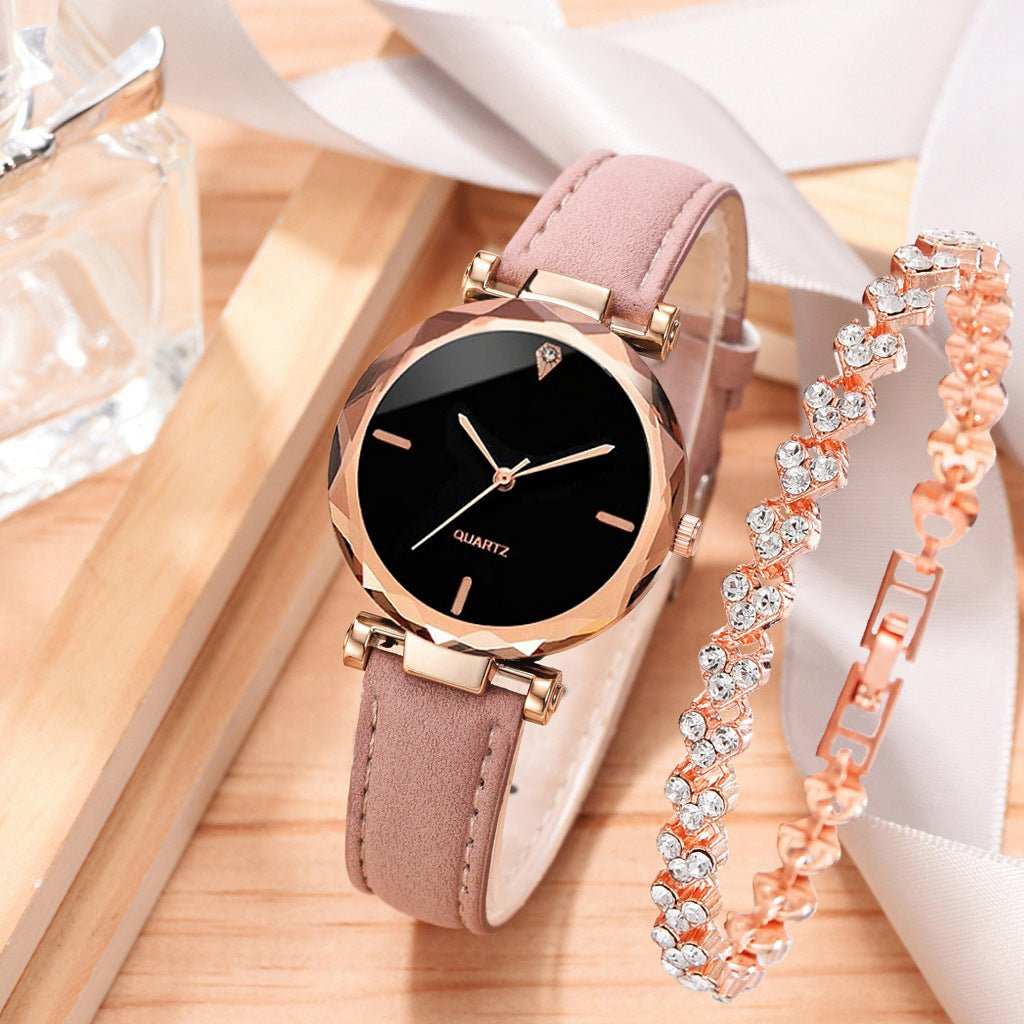 Watch Simple Belt Watch Quartz Watch Bracelet Suit - AMIR BAGS INDIA PRIVATE LIMITED