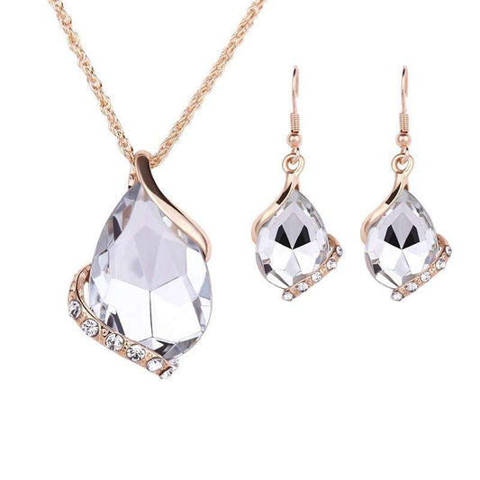 Water Drop Necklace Earring Set - AMIR BAGS INDIA PRIVATE LIMITED