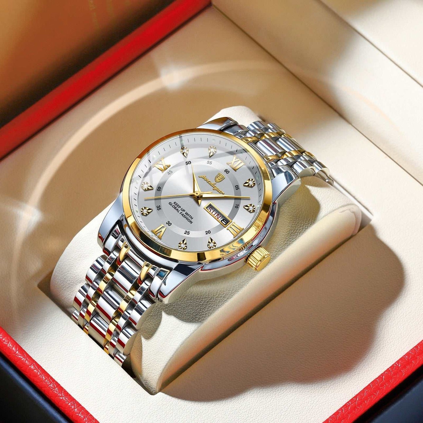 Waterproof Men's Double Calendar Luminous Quartz Watch - AMIR BAGS INDIA PRIVATE LIMITED