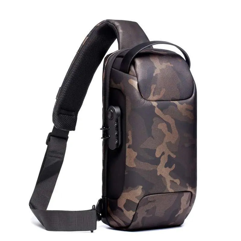 Waterproof USB Anti - theft Bag Men Oxford Crossbody Shoulder Bag Sling Multifunction Short Travel Messenger Chest Pack - AMIR BAGS INDIA PRIVATE LIMITED