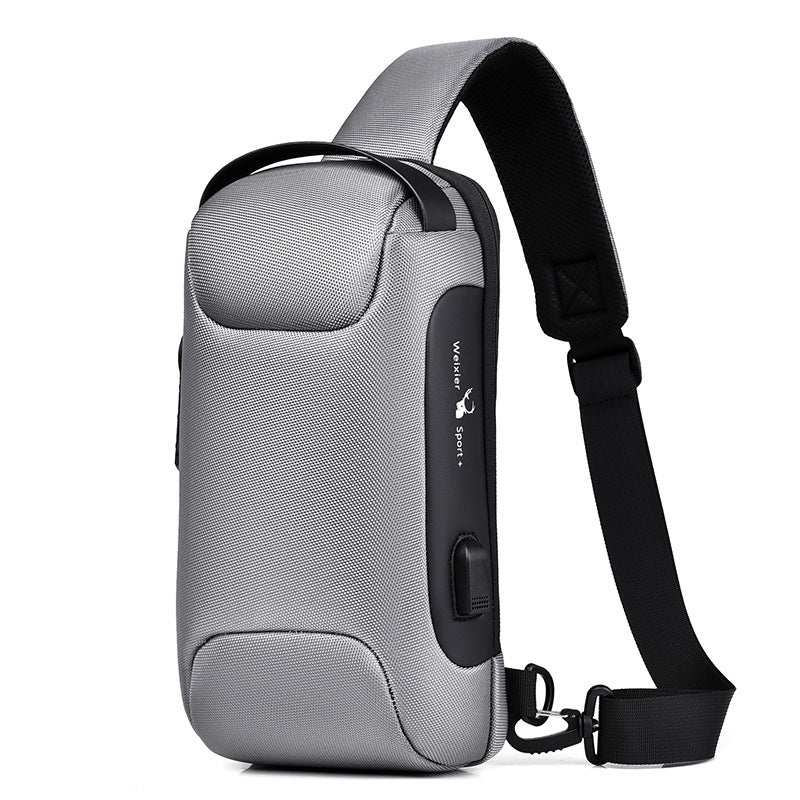 Waterproof USB Anti - theft Bag Men Oxford Crossbody Shoulder Bag Sling Multifunction Short Travel Messenger Chest Pack - AMIR BAGS INDIA PRIVATE LIMITED