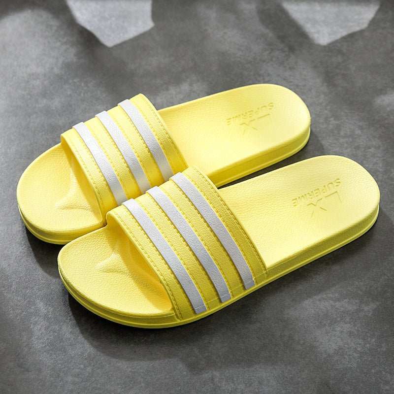 White Stripes Slippers For Women And Men Bathroom Slippers Home Shoes - AMIR BAGS INDIA PRIVATE LIMITED