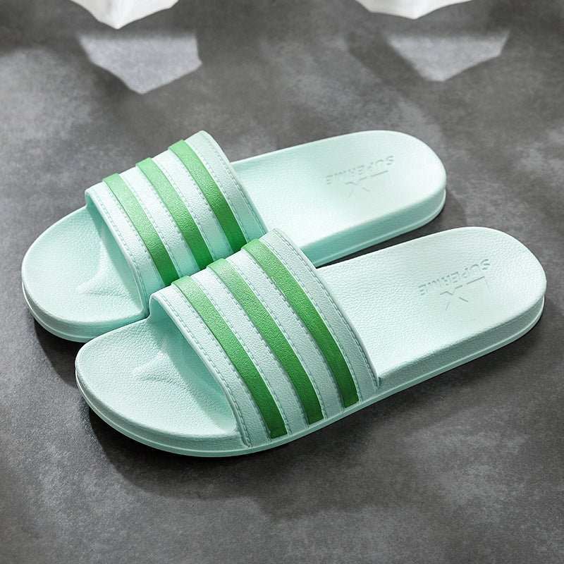 White Stripes Slippers For Women And Men Bathroom Slippers Home Shoes - AMIR BAGS INDIA PRIVATE LIMITED