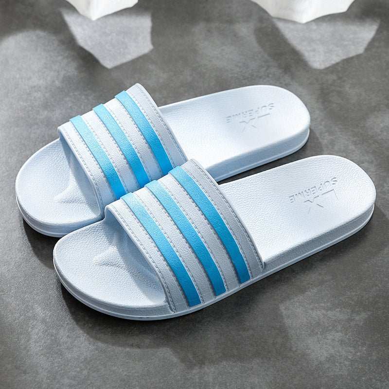 White Stripes Slippers For Women And Men Bathroom Slippers Home Shoes - AMIR BAGS INDIA PRIVATE LIMITED