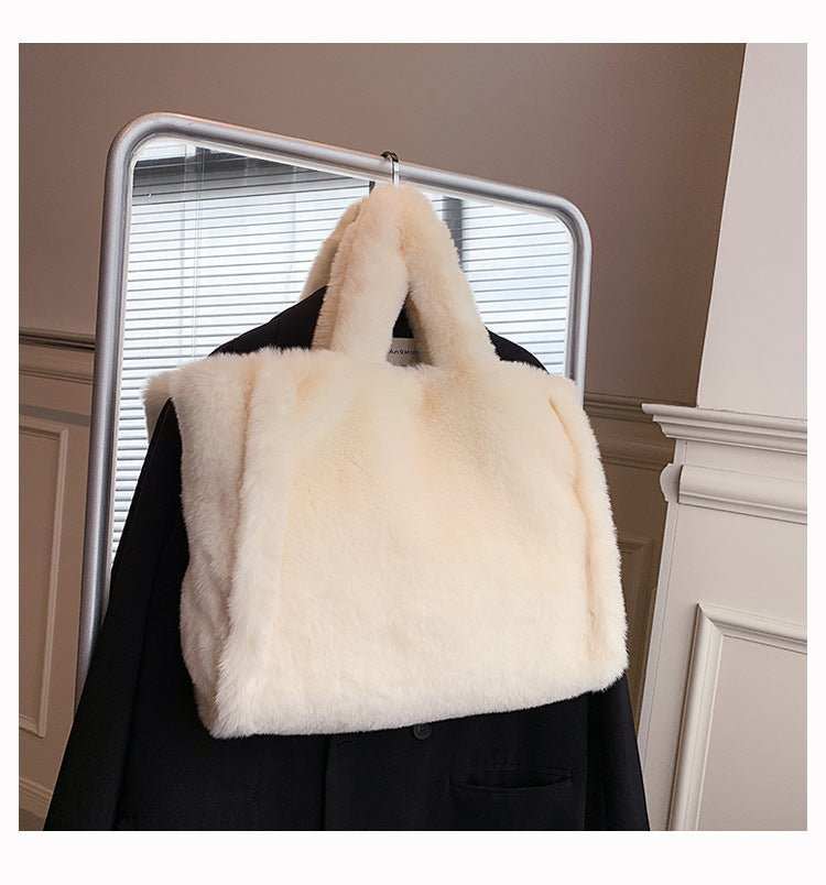 Winter Bags Chain Plush Handbag Totes Women Shoulder Bag - AMIR BAGS INDIA PRIVATE LIMITED