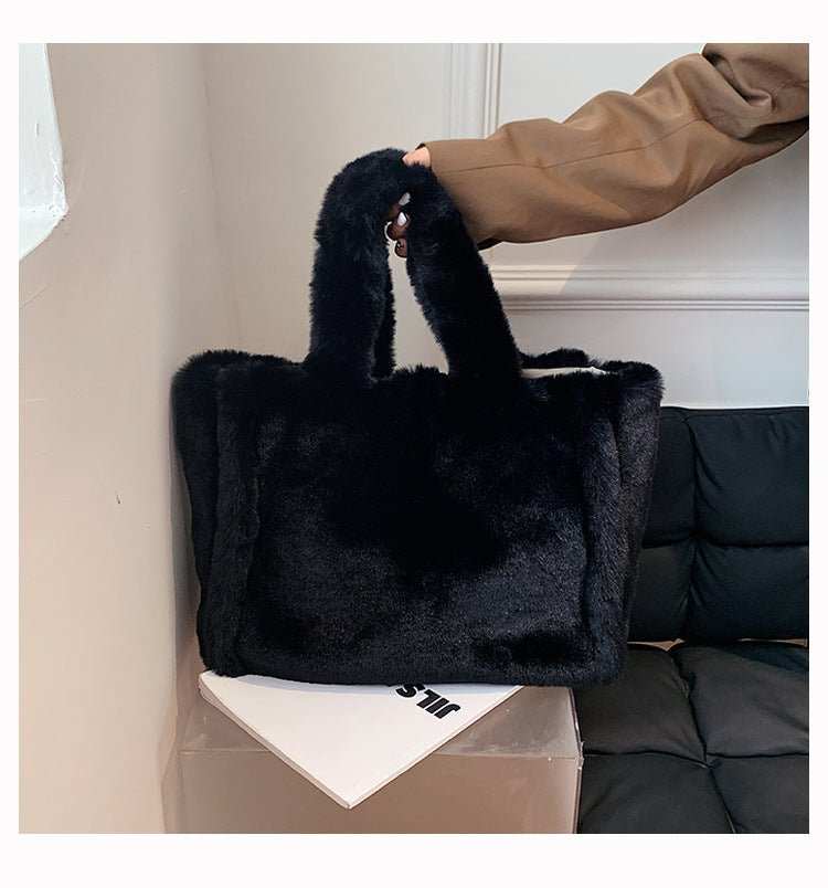 Winter Bags Chain Plush Handbag Totes Women Shoulder Bag - AMIR BAGS INDIA PRIVATE LIMITED