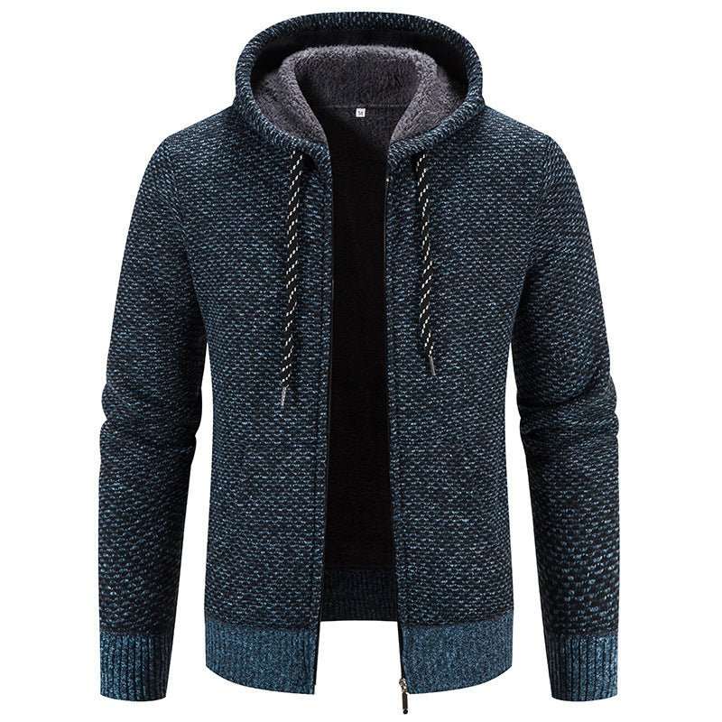 Winter Coat Zipper Closure Solid Color Long Sleeves Drawstring With Hat Keep Warm Casual Thicken Plush Sweater Coat For Daily - AMIR BAGS INDIA PRIVATE LIMITED