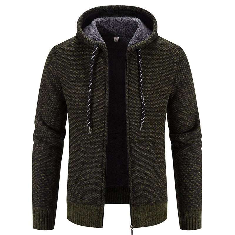 Winter Coat Zipper Closure Solid Color Long Sleeves Drawstring With Hat Keep Warm Casual Thicken Plush Sweater Coat For Daily - AMIR BAGS INDIA PRIVATE LIMITED