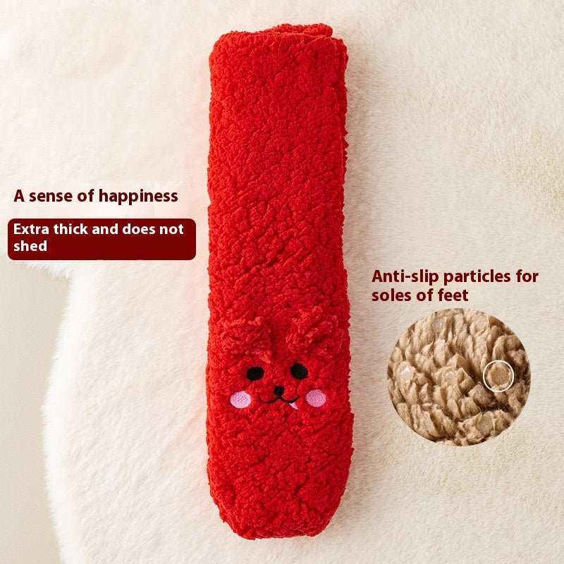 Winter Floor Socks Velvet Thicken Warm Coral Velvet Cute Socks Japanese - style Home Footwear Non - slip Socks New Year Gifts Winter Gadgets - AMIR BAGS INDIA PRIVATE LIMITED