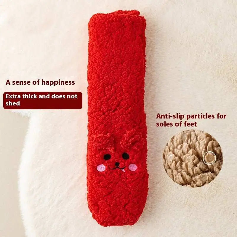 Winter Floor Socks Velvet Thicken Warm Coral Velvet Cute Socks Japanese - style Home Footwear Non - slip Socks New Year Gifts Winter Gadgets - AMIR BAGS INDIA PRIVATE LIMITED