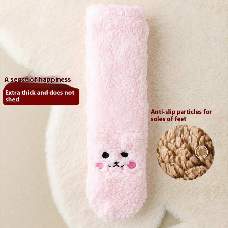 Winter Floor Socks Velvet Thicken Warm Coral Velvet Cute Socks Japanese - style Home Footwear Non - slip Socks New Year Gifts Winter Gadgets - AMIR BAGS INDIA PRIVATE LIMITED