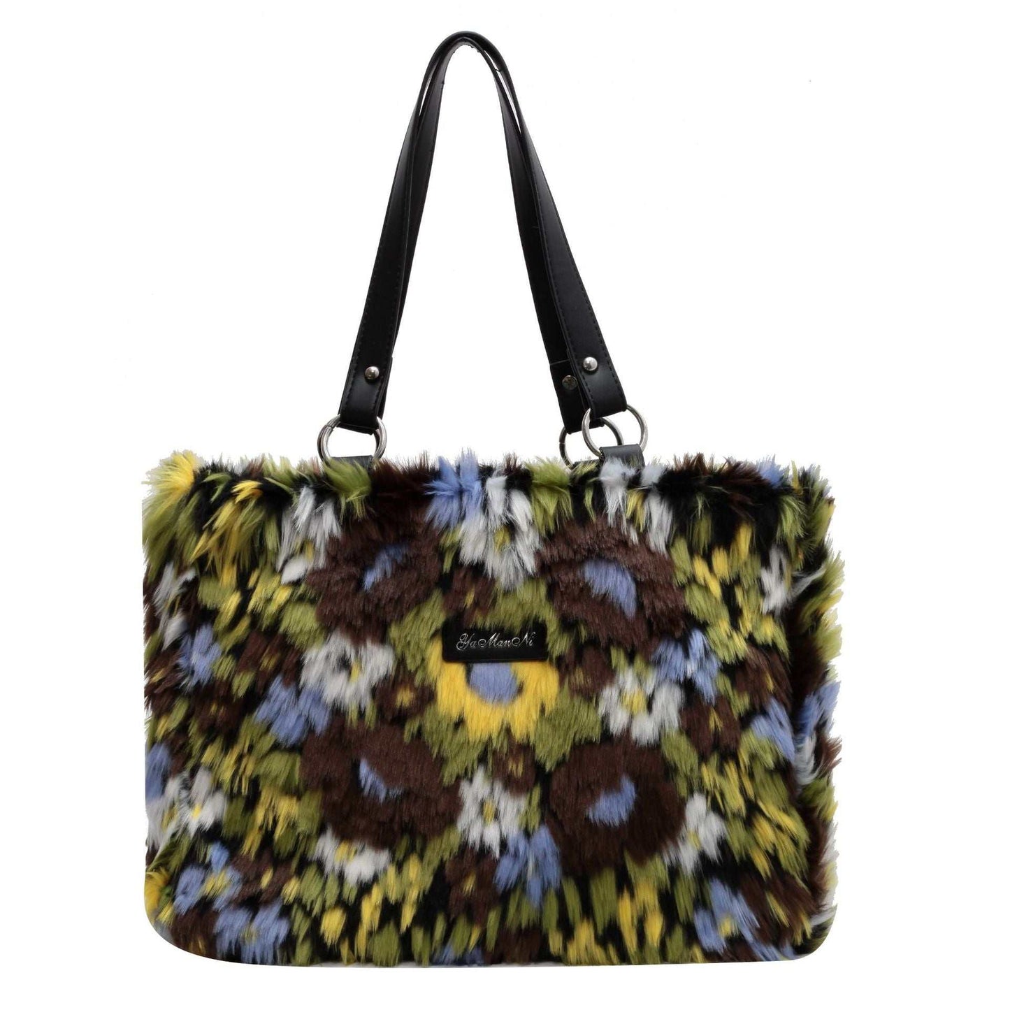 Winter Plush Bags Women Flowers Shoulder Bag Handbag - AMIR BAGS INDIA PRIVATE LIMITED