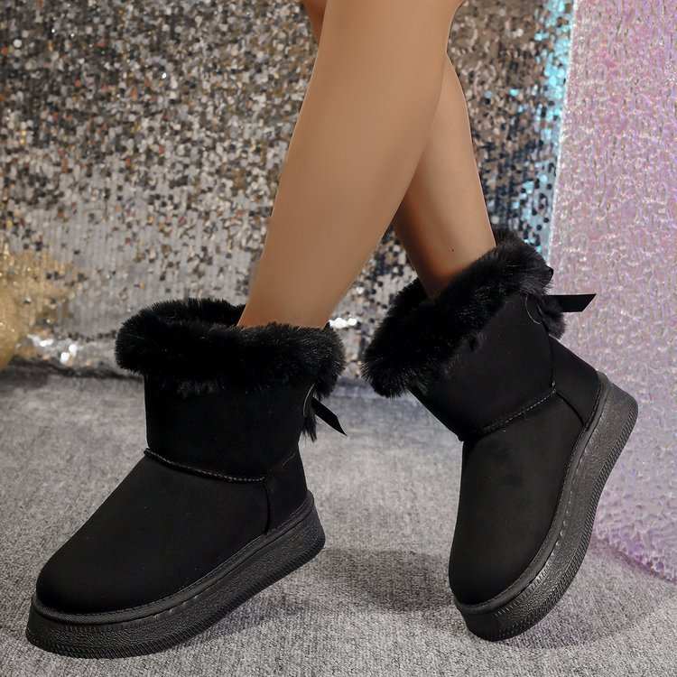 Winter Snow Boots With Bowknot Fashion Round Toe Flat Thickened Suede Overview:Unique design, stylish and beautiful.Good material, comfortable feet.A variety of colors, any choice.Specification:Function: Anti slip, Warm, Wear resistantDropshipmanAMIR BAGS INDIA PRIVATE LIMITEDnull